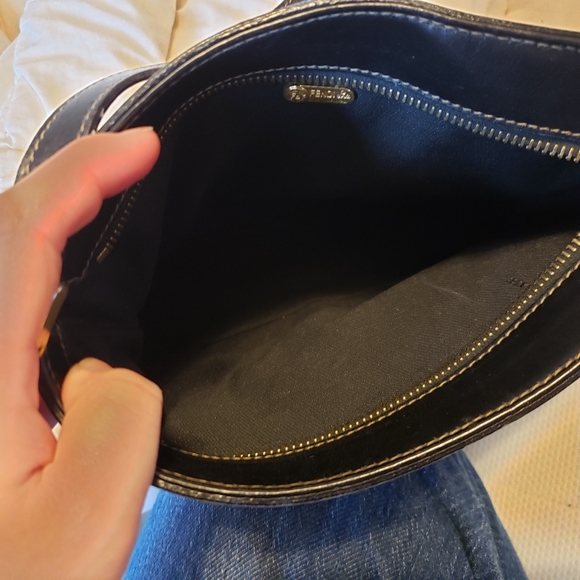 Authentic FENDI Pequin Stripe Canvas Crossbody Bag - Picture 11 of 12